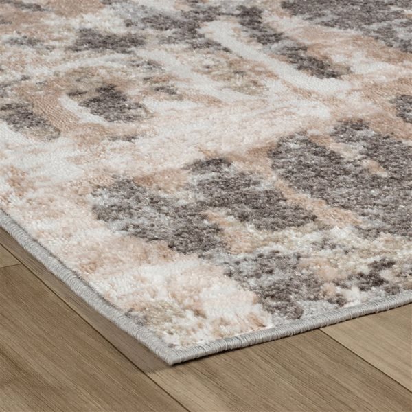 Tapis décoratif d'intérieur Cadence de Rug Branch 5 x 7 pi beige brun à motif animalier