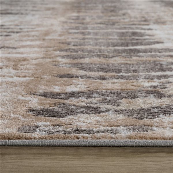 Tapis décoratif d'intérieur Cadence de Rug Branch 5 x 7 pi beige brun à motif animalier