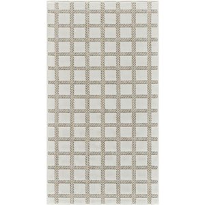 Tapis d'entrée int./ext. Maise de Rug Branch 3 x 5 pi crème beige moderne motif carreauté