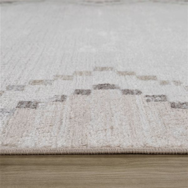 Rug Branch Cadence 5 x 7-ft Beige Brown Abstract Boho-Style Indoor Area Rug