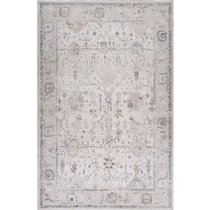 Tapis décoratif d'intérieur Atlas de Rug Branch 6 x 9 pi ivoire beige de style scandinave abstrait