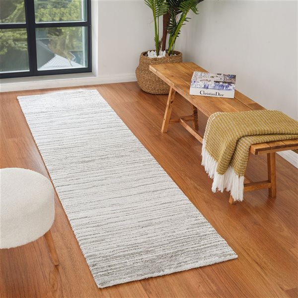 Rug Branch Casa 2 x 8-ft Grey Contemporary Abstract Indoor Runner Rug