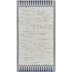 Rug Branch Maise 3 x 5-ft Cream Blue Vintage Abstract Indoor/Outdoor Door Mat