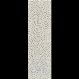 Tapis de couloir d'intérieur Casa de Rug Branch 2 x 8 pi crème beige contemporain abstrait