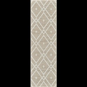 Tapis de couloir int./ext. Hogar de Rug Branch 2 x 8 pi crème brun moderne motif à losanges