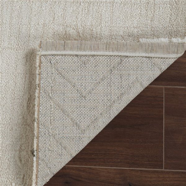 Tapis décoratif d'intérieur Casa de Rug Branch 5 x 7 pi crème beige moderne abstrait à motif en zigzag