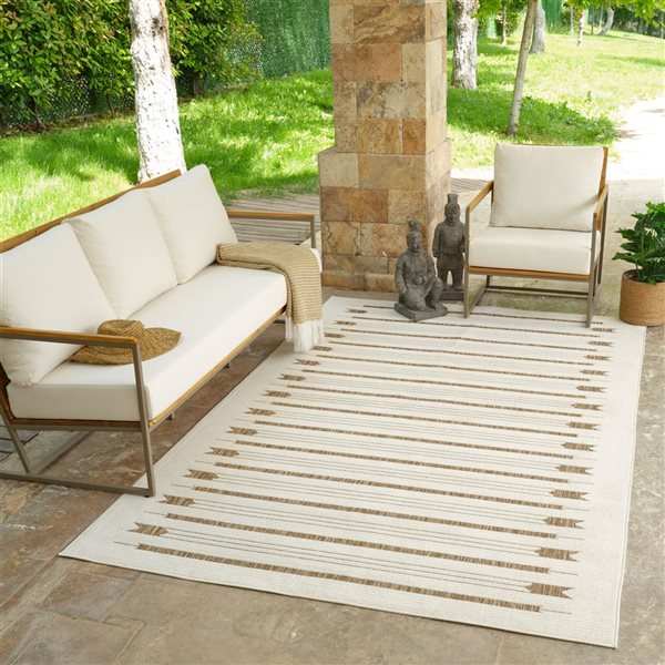 Rug Branch Maise 4 x 6-ft Beige Brown Modern Abstract Indoor/Outdoor Area Rug