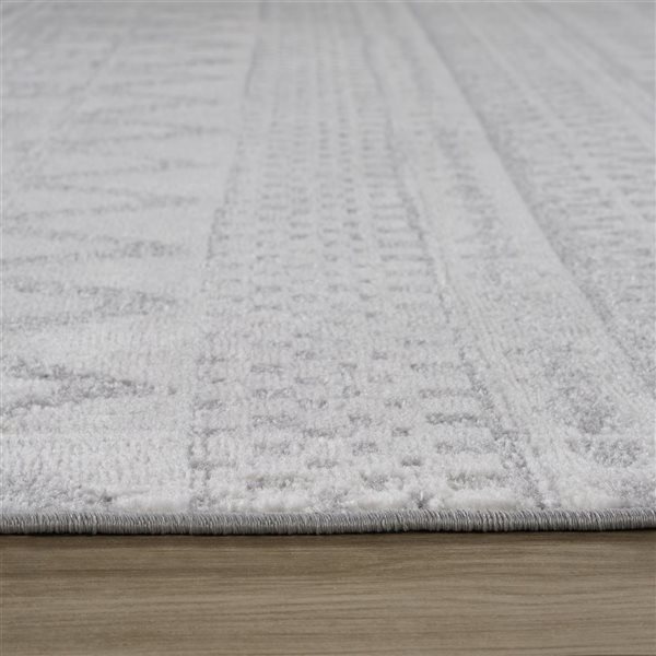 Tapis décoratif d'intérieur Cadence de Rug Branch 5 x 7 pi crème gris à motif tribal