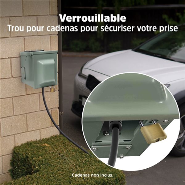 Boîtier de prise de courant extérieur 50 A Energizer pour véhicules électriques et de loisirs 250 V 14-50R