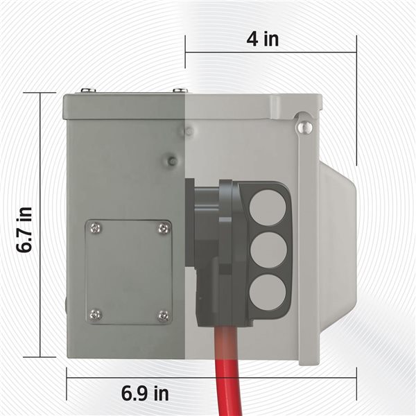 Boîtier de prise de courant extérieur 50 A Energizer pour véhicules électriques et de loisirs 250 V 14-50R