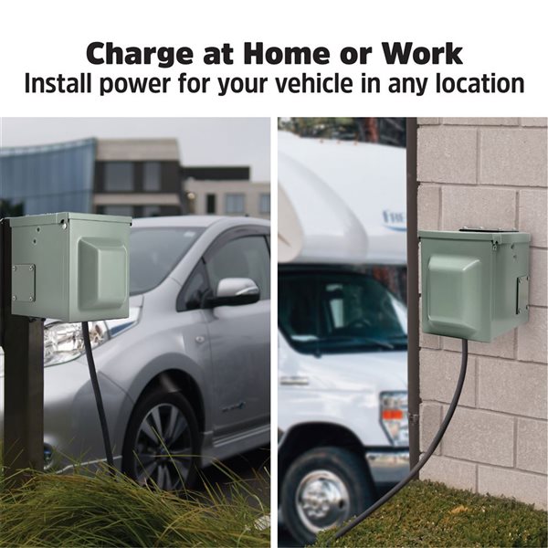 Energizer 50 A Outdoor Outlet Box for EV and RV Vehicles 250 V 14-50R