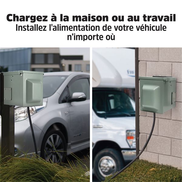 Boîtier de prise de courant extérieur 50 A Energizer pour véhicules électriques et de loisirs 250 V 14-50R