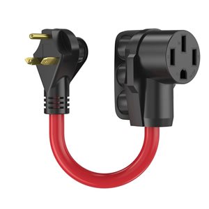 Adaptateur de 30 à 50 A 125 V 3750 W pour véhicules récréatifs avec poignée facile à saisir,15 m/50 pi