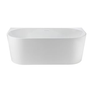 Baignoire autoportante en acryliqueAgua Canada Brize de 66 po avec trop-plein, blanc