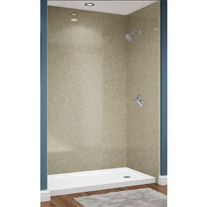 Murs de douche en alcôve Avora Bath en acrylique fini grès 60 l. x 36 p. x 96 po h.