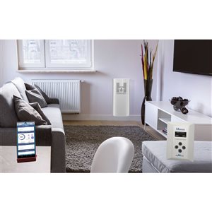 Régulateur d'humidité écoénergétique numérique automatisé Humidex pour appartement avec télécommande