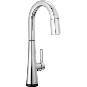 DELTA Monrovia Single Handle Pull-Down Bar/Prep Kitchen Faucet with Touch2O Technology - Chrome