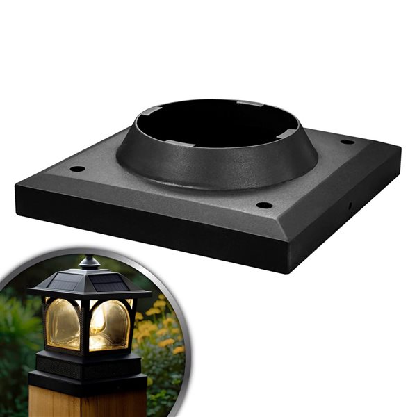 Adaptateur de poteau Classy Caps, 7,5 x 7,5 po pour lampe solaire de terrasse Edison