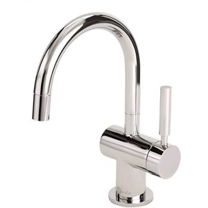 Robinet distributeur d'eau chaude Indulge d'Insinkerator moderne, nickel poli