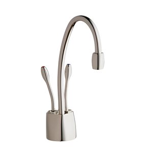 Robinet 2 poignées 8,4 po contemporain Indulge Insinkerator pour distributeur instantané eau chaude/froide, nickel poli