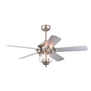 Home Accessories Anisma Anna 28-in 5-Blade 3-Light Polished Nickel Ceiling Fan w/ Remote