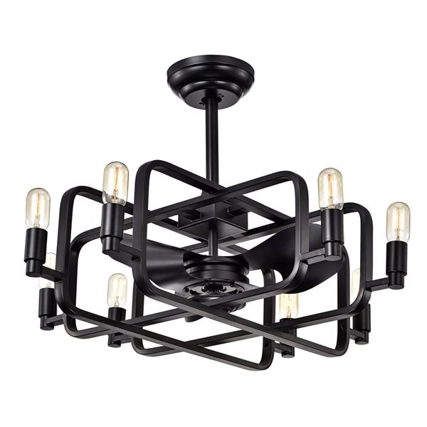 Home Accessories Usard 32-in 3-Blade 8-Light Black Ceiling Fan w/Remote