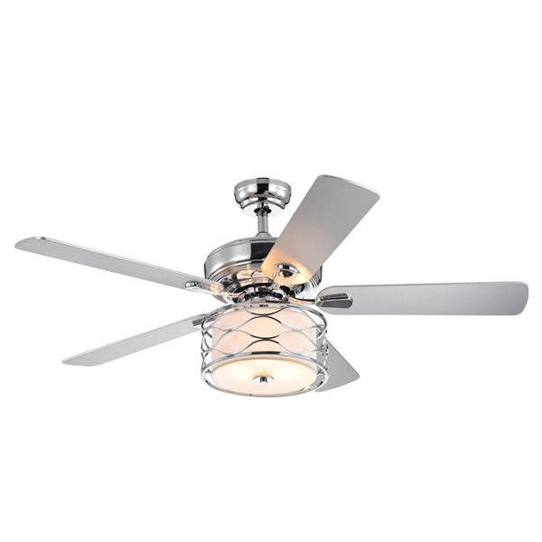 Home Accessories Copper Grove Vungtau 52-in 5-Blade 3-Light Silver and White Maple Ceiling Fan