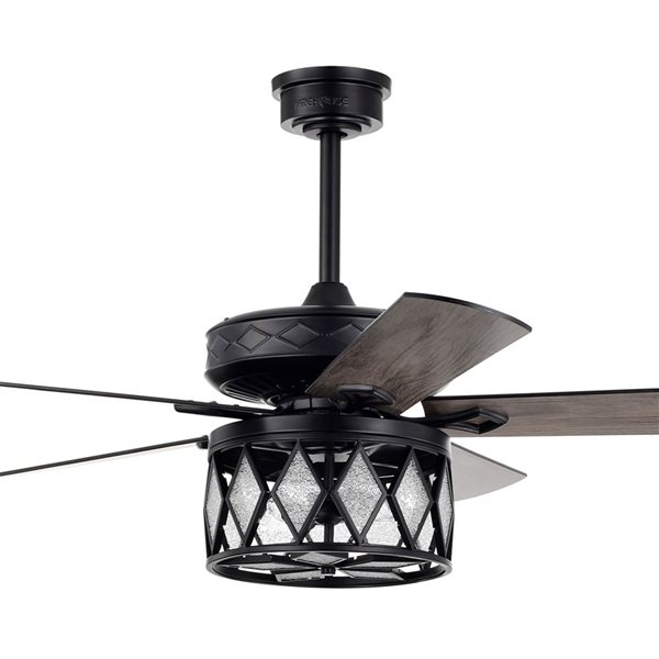 Home Accessories Jescha 52-in 5-Blade Matte Black Lighted Ceiling Fan w/ Remote