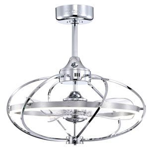 Home Accessories Elisabeta 25-in 3-Blade Polished Chrome Metal Integrated LED Ligth Fandelier w/ Remote Control