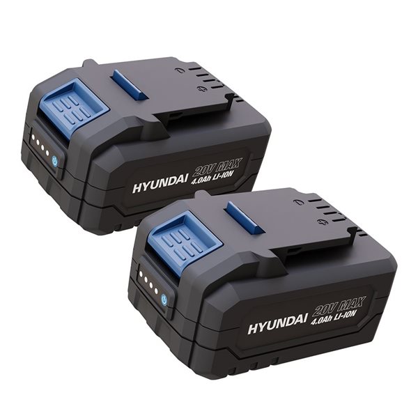 Ensemble coupe-bordure sans fil 15 po au lithium-ion 2 x 20 V Hyundai avec 2 batteries 4,0 Ah et chargeur 2 baies