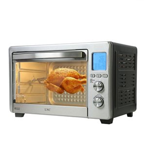 LNC Stainless Steel and Black 34-Quart Air Fryer Toaster Oven