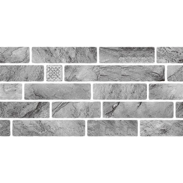 Dundee Deco Charcoal 2 ft X 1 ft Peel & Stick Wall Panels, Sample