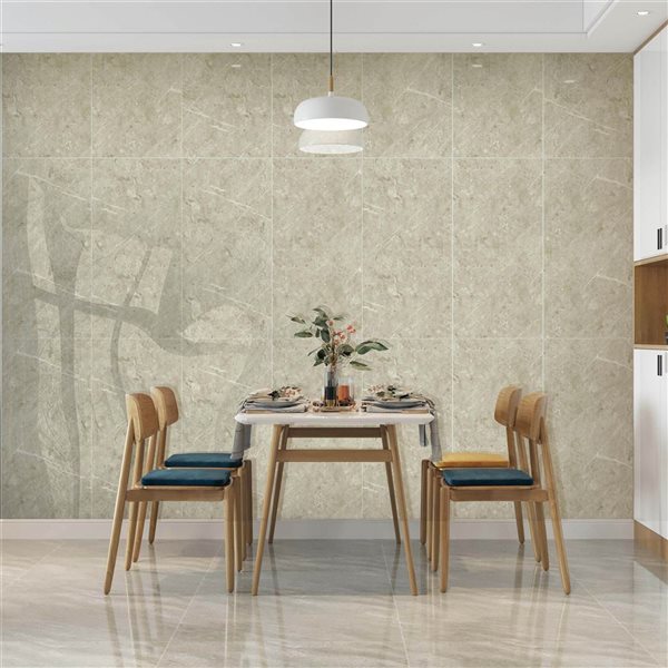 Dundee Deco Dark Beige 2 ft X 1 ft Peel & Stick Wall Panels, 9.5 sq ft in total