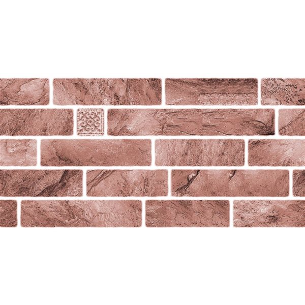 Dundee Deco Pinkish Brown 2 ft X 1 ft Peel & Stick Wall Panels, 19 sq ft in total