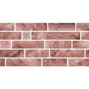 Dundee Deco Pinkish Brown 2 ft X 1 ft Peel & Stick Wall Panels, 19 sq ft in total