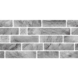 Dundee Deco Charcoal 2 ft X 1 ft Peel & Stick Wall Panels, 19 sq ft in total