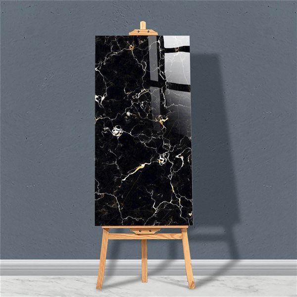 Dundee Deco Black, White, Gold 2 ft X 1 ft Peel & Stick Wall Panels, 9.5 sq ft in total