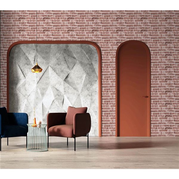 Dundee Deco Pinkish Brown 2 ft X 1 ft Peel & Stick Wall Panels, 9.5 sq ft in total