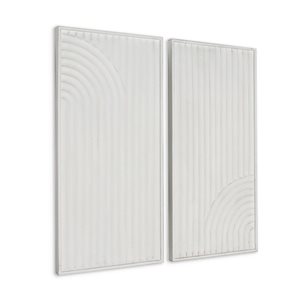 Gild Design House Saanvi 16 x 33-in White Metal Modern Wall Decor - Set of 2