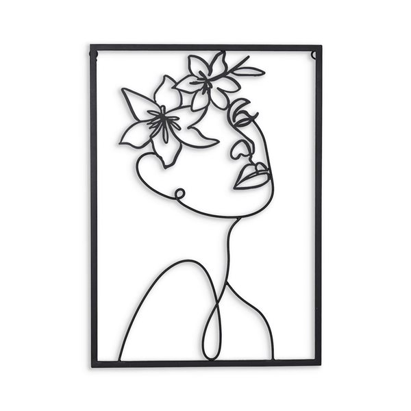 Gild Design House Haven 14 x 20-in Black Metal Woman's Face and Flowers Wall Decor