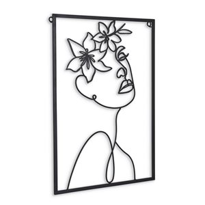 Gild Design House Haven 14 x 20-in Black Metal Woman's Face and Flowers Wall Decor