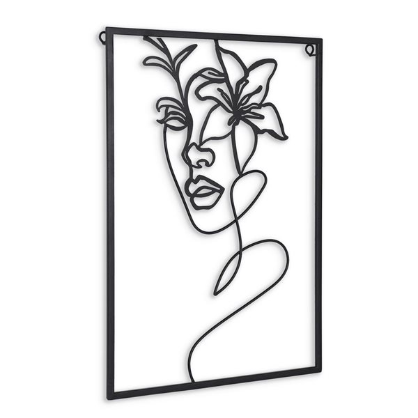 Décoration murale visage de femme Holly de Gild Design House 14 x 20 po en métal noir