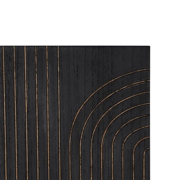 Décoration murale moderne Asher de Gild Design House en bois noir 12 x 36 po, ensemble de 2