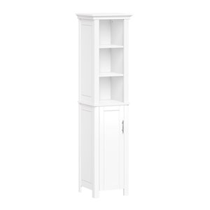 RiverRidge Home Somerset 14 W x 60-in H White Composite Bathroom Storage Cabinet Organizer w/ 3 Open Shelves