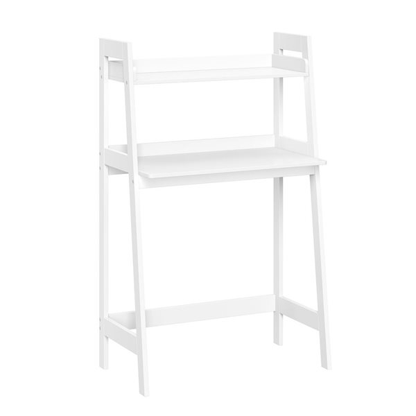 RiverRidge Home White Painted MDF Kids Desk with Ladder Shelf Storage