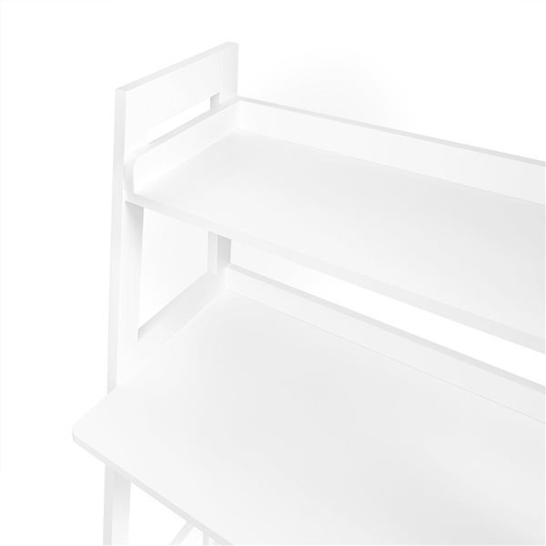 RiverRidge Home White Painted MDF Kids Desk with Ladder Shelf Storage