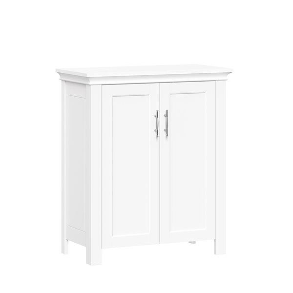 RiverRidge Home Somerset White Composite Two-Door Bathroom and Laundry Storage Cabinet Organizer w/ Adjustable Shelf