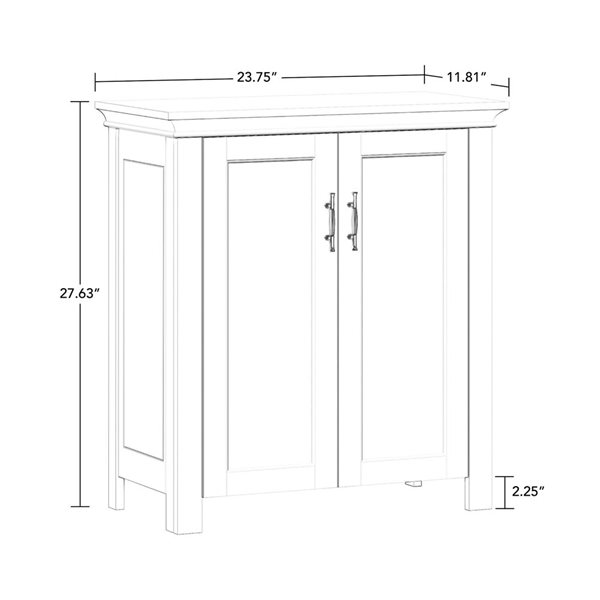 RiverRidge Home Somerset White Composite Two-Door Bathroom and Laundry Storage Cabinet Organizer w/ Adjustable Shelf