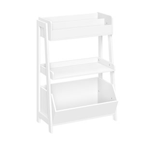 RiverRidge Home 24 W x 34-in H 3-Tier White Composite Kids Ladder Shelf w/ Toy Organizer