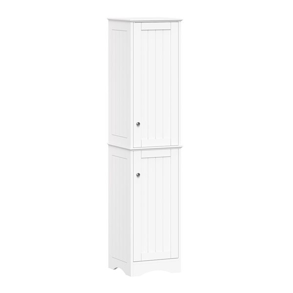 RiverRidge Home Ashland 14 W x 60-in H White Composite Two-Door Bathroom Storage Cabinet Organizer